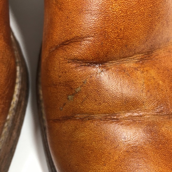 CAPEZIO True Vintage 70’s Yellow Golden Tan Leather Western Boho Tall Boot - Picture 13 of 16